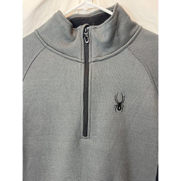Spyder Shirts Spyder Mens Core Sweater Gray Black Quarter Zip